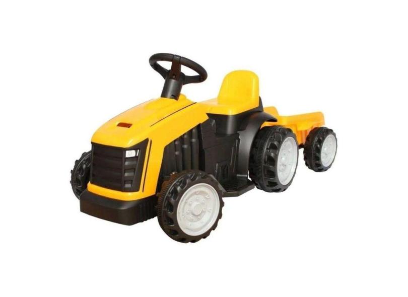 Mini Trator Carro Elétrico Infantil Bang Toys 6V Amarelo