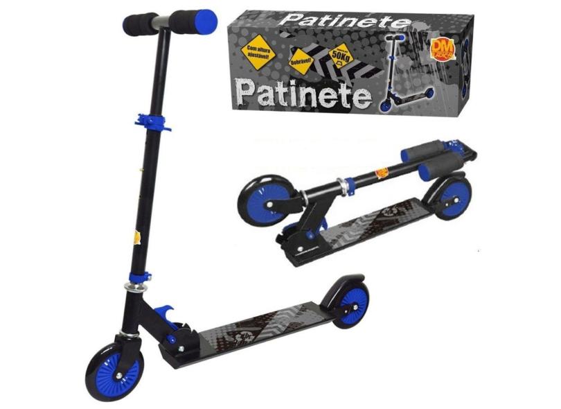 Patinete Radical Infantil 2 Rodas em Aluminio Dobrável suporta até 50 kilos Dm Toys Idade 6 anos +