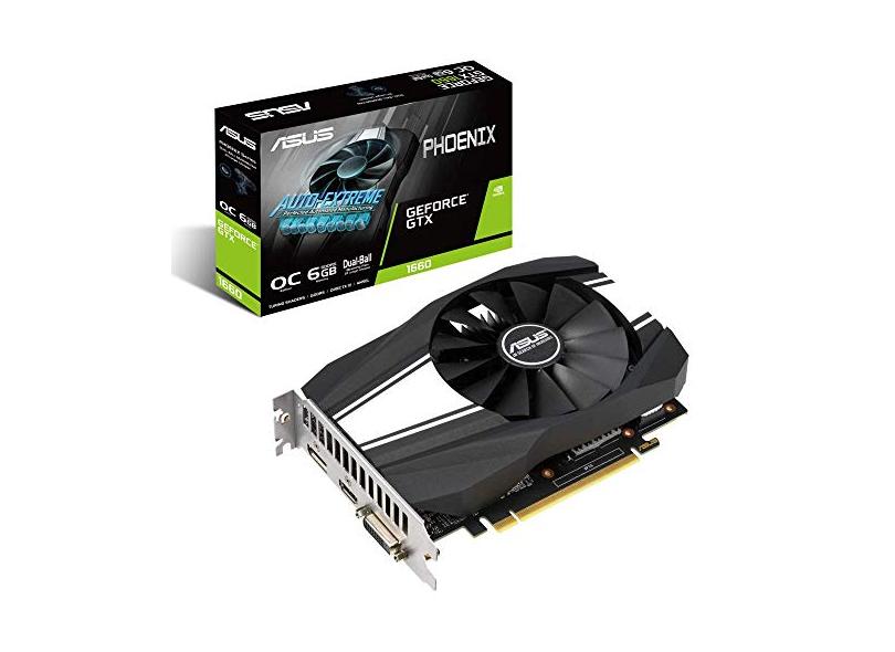 Placa de Video NVIDIA GeForce GTX 1660 6 GB GDDR5 192 Bits Asus PH-GTX1660-O6G