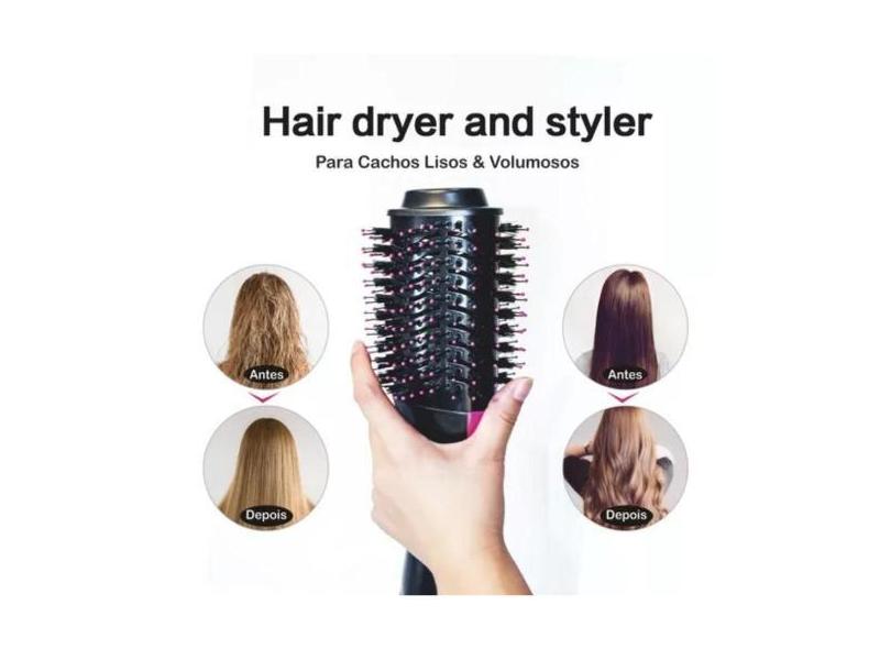 Escova Secadora De Cabelo Profissional Alisadora Modela 3X1 - Wcan