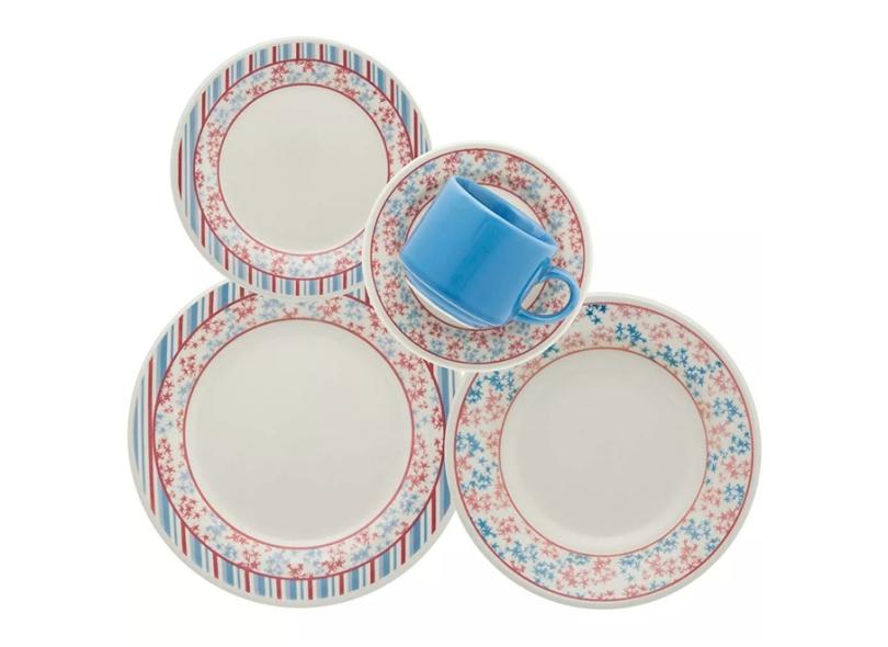 Aparelho de Jantar Redondo de Cerâmica 20 peças - Donna Melissa 5119 Oxford Porcelanas