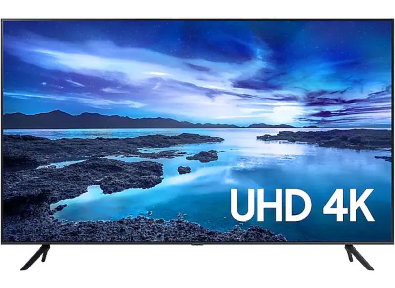 Smart TV LED 65 Samsung Crystal 4K HDR UN65AU7700GXZD com o