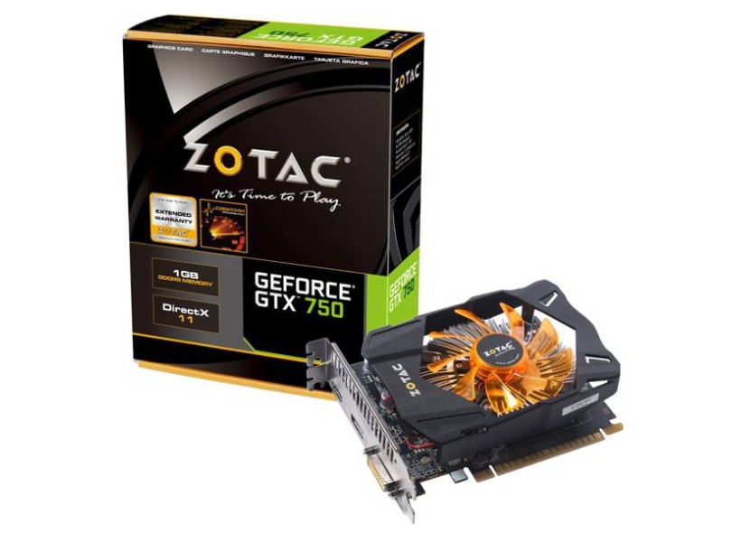 Placa de Video NVIDIA GeForce TX 750 1 GB DDR5 128 Bits Zotac ZT-70706-10M