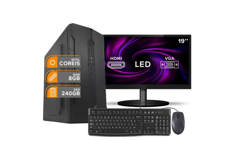 Computador Completo 19&quot; Intel i5 6ª Ger 8Gb DDR4 Ssd 240Gb