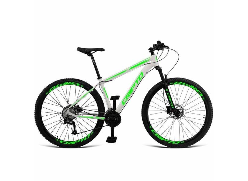 Bicicleta Aro 29 Cripto 27 Marchas Freio Hidráulico Trava-k7 - Branco-verde - 21&quot; Branco-verde