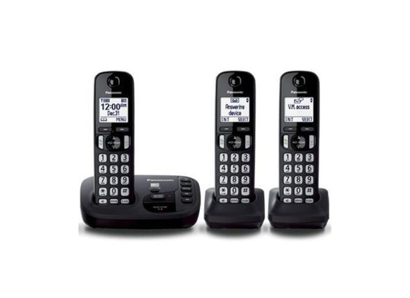 Telefone sem Fio Panasonic com 2 Ramais Secretaria Eletrônica KX-TGD223