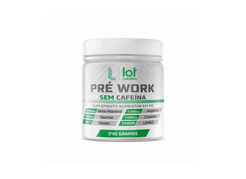 Pré Treino Sem Cafeína 240G Sabor Limão Lot Nutrition