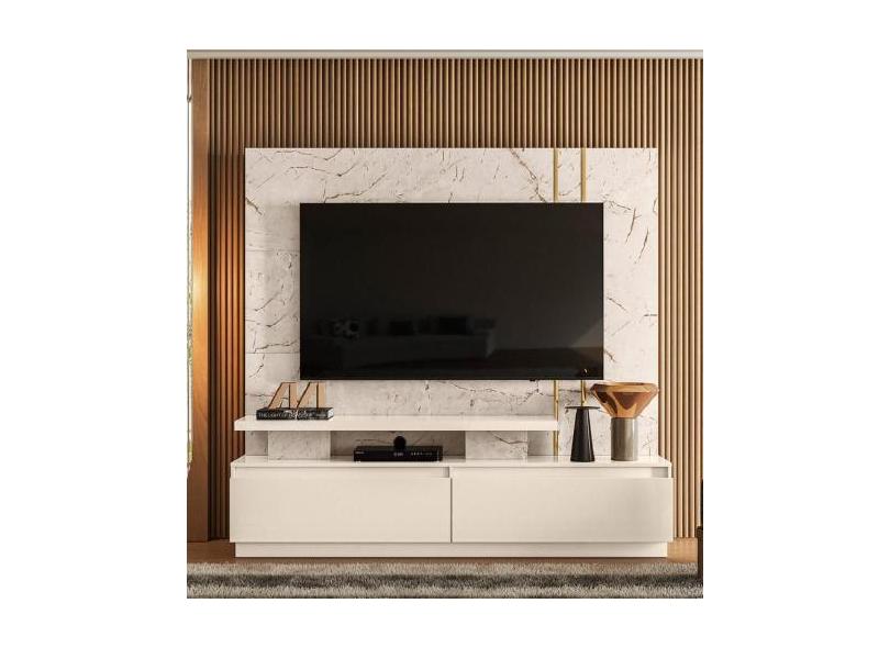Home Theater New Apolo Para TVs até 75 Polegadas Calacata Off White Ma