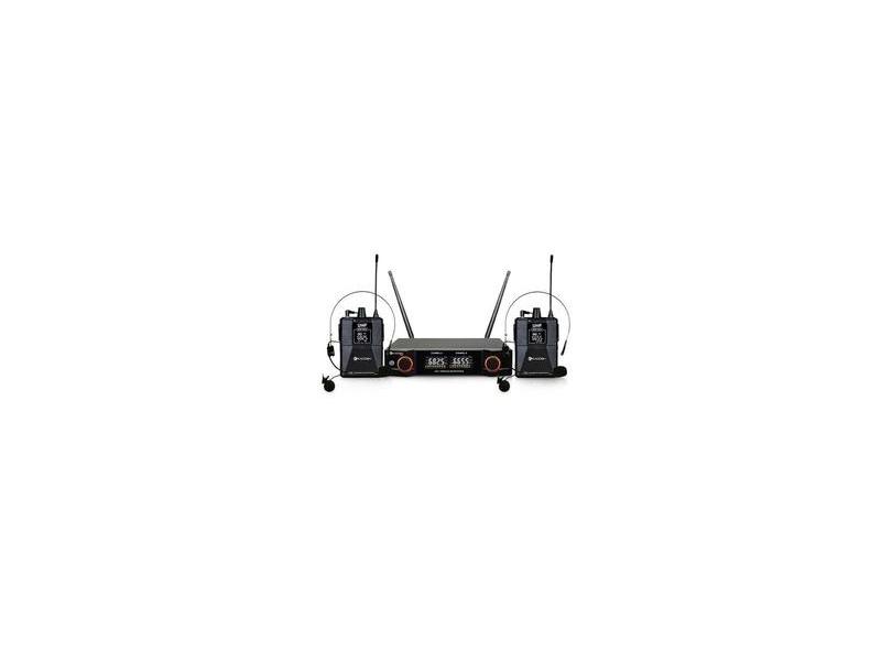 Microfone Sem Fio Headset Duplo Uhf Kadosh Kdsw-402hh 402hh 48 Frequências