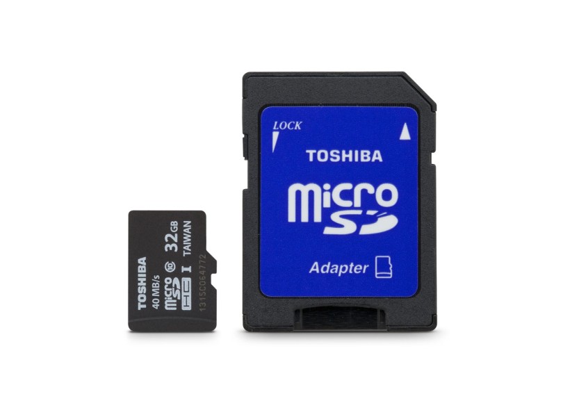 Cartão de Memória Micro SDHC com Adaptador Toshiba 32 GB SD-C32G2T2F-TBR