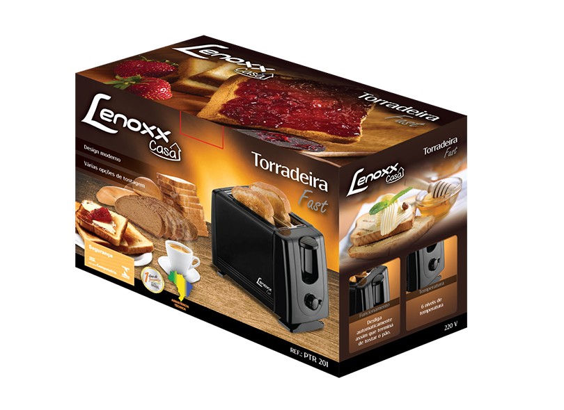 Torradeira Lenoxx Sound Fast PTR 201 2 Fatias