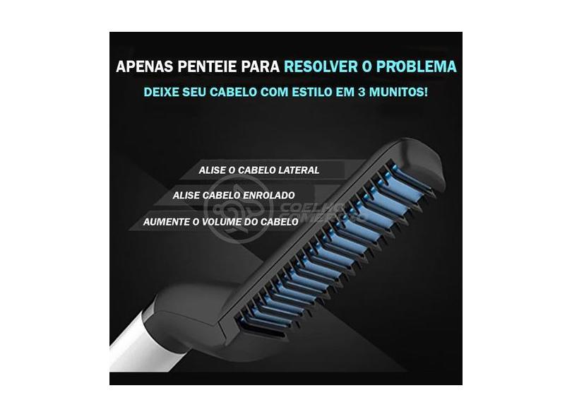 Prancha Alisadora Escova Modeladora Barba Cabelo Masculino Fb161 Bivol