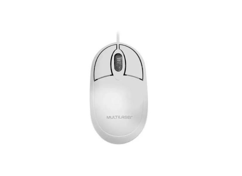 Mouse Com Fio Classic Box Óptico Full Branco Usb - Mo302