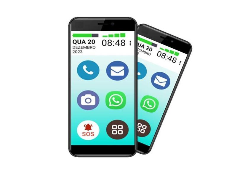 Vovô&vovófone 3g 32gb tela grande 5.5 redes sociais sos - Multilaser