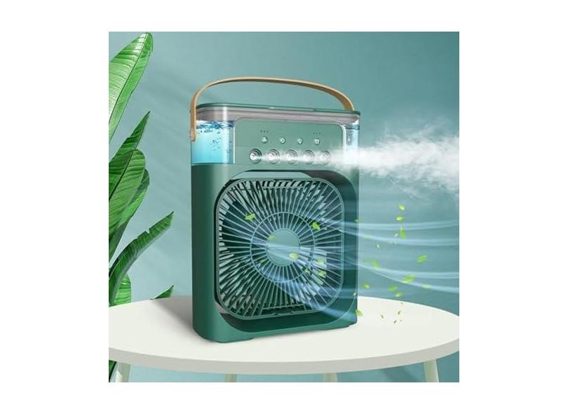 Ventilador Portátil de Mesa Mini Ar Condicionado Umidificador (VERDE)