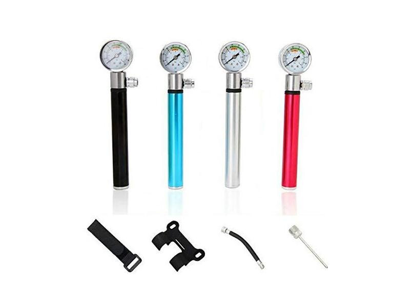 Bomba de mão para bicicleta com medidor, bomba de bicicleta com medidor de alta pressão, amortecedor, bomba de ar para bicicleta