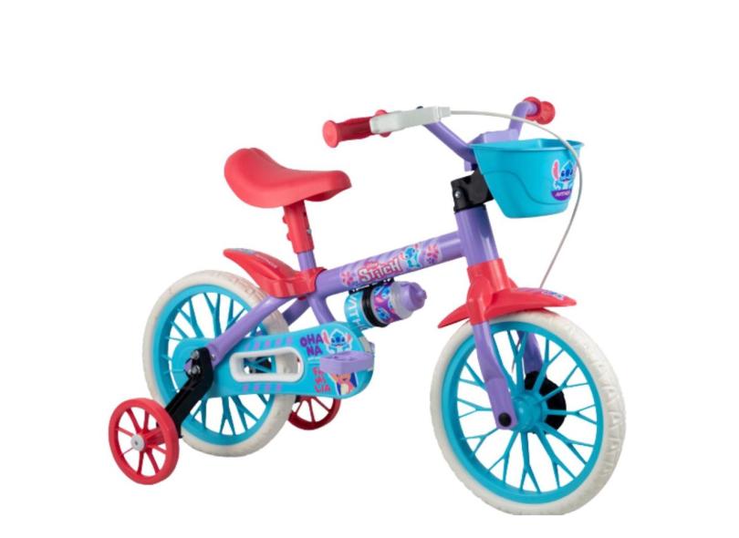 Bicicleta Feminina Aro 12 Nathor Stitch Cestinha Rodinha