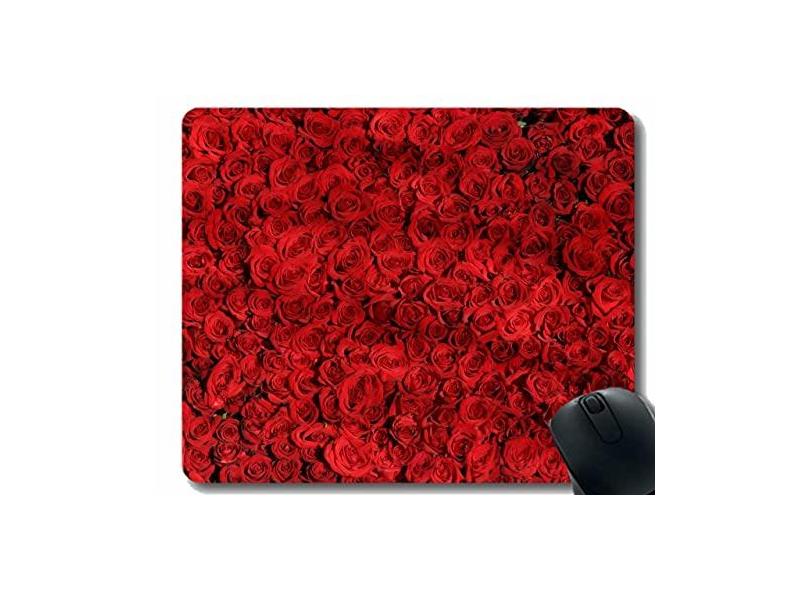 Mouse pad personalizado, rosas flores e muitos botões base de borracha antiderrapante