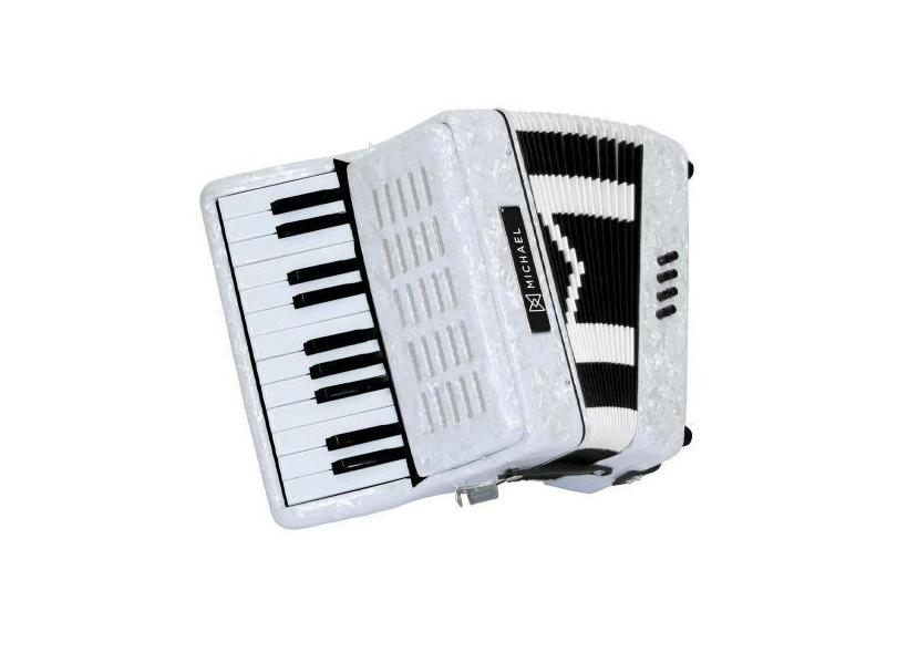 Acordeon 8 Baixos Acm0822 Pwh Branco Perola Michael C/ Bag