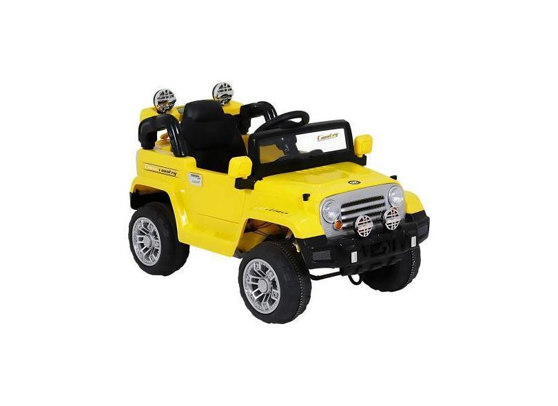 Carrinho Elétrico Jipe Infantil Trilha 12V Amarelo Com Controle Remoto