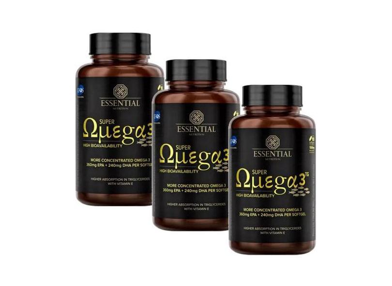 Kit 3X Super Omega 3 Tg (180 Caps Cada) 1000Mg - Essential Nutrition