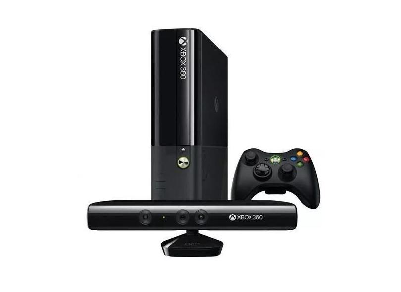 Console 360 E 500gb + Kinect Standard Cor Preto - Super Slim, Xbox 360