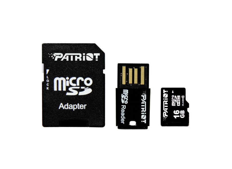 Cartão de Memória Micro SDHC com Adaptador Patriot LX Series 16 GB PSF16GMCSHC10UK