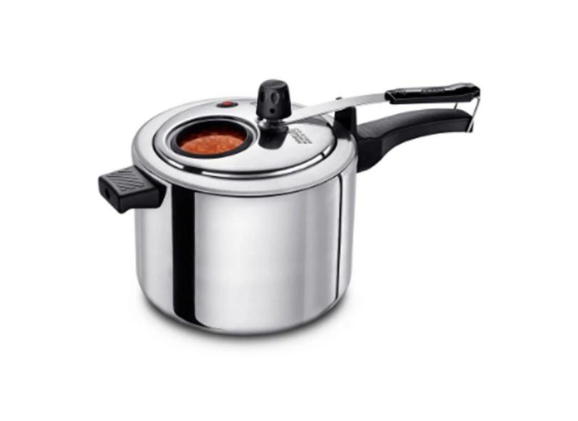 Panela De Pressão Em Aluminio Polido Com Visor 4,5 Litros