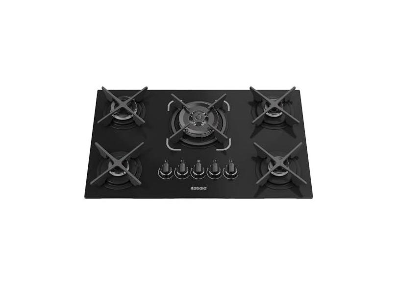 Cooktop Itacook Itatiaia 5 Bocas Preto 127/220v Cooktop Itacook Itatiaia Tripla Chama 5 Bocas Preto 127/220v