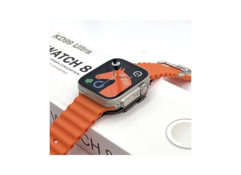 Relogio Smartwatch Feminino Laranja Ultra 8 Para Samsung Android E Ios