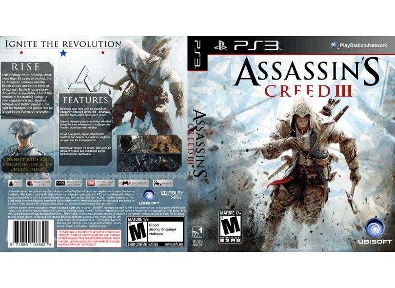Jogo PS3 Assassins Creed III - Ubisoft