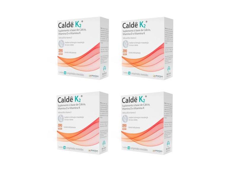 Kit 4 Calde K2 Suplemento Alimentar 30Cpr - Marjan