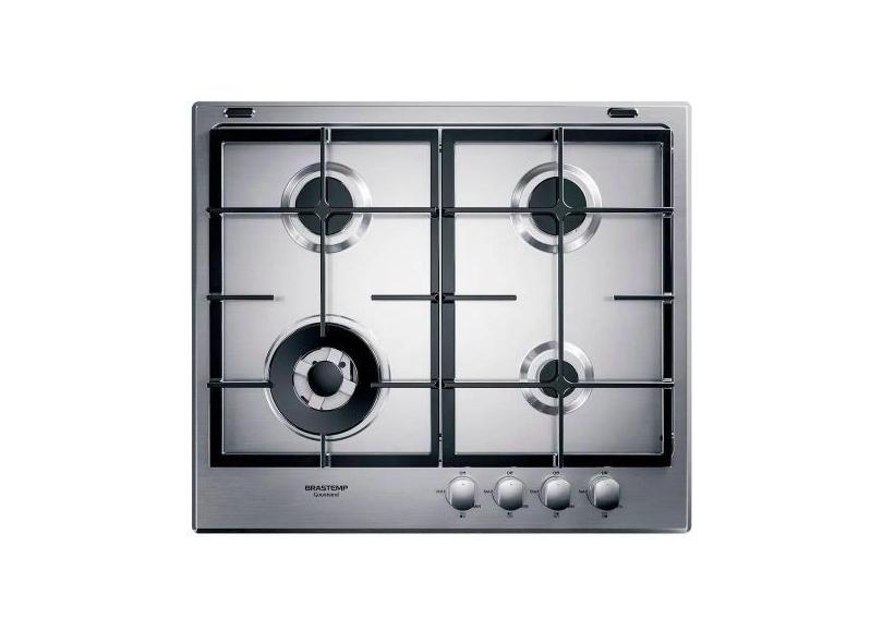 Cooktop à Gás Brastemp Gourmand 60cm 4 Queimadores Inox 220V, 220V