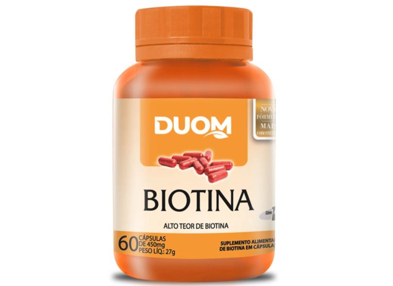 Biotina B7 cabelo, pele E unhas apenas 1 ao dia 60 caps duom