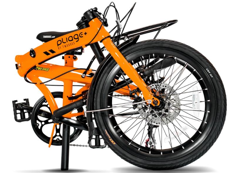 Bicicleta Elétrica TwoDogs Dobrável 7 Marchas Aro 20 Freio a Disco Pliage Plus