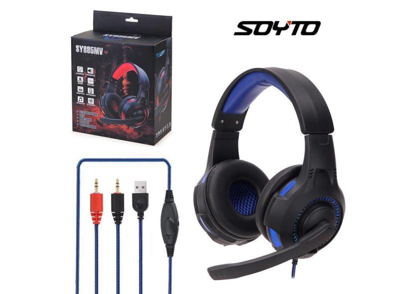 Headset Gamer Para Pc 2 Plug + Usb Sy885-2P