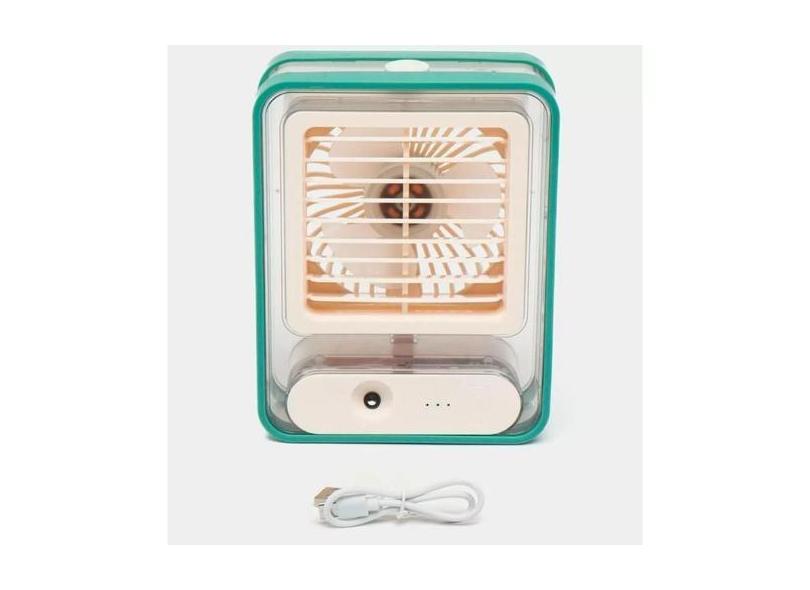 Mini Ventilador Portátil De Mesa Climatizador Com Led Agua - Desktop
