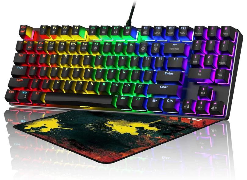 Teclado De Jogos Mec Nicos Sweet Alice Teclado Com Fio Iluminado Arco Ris Rgb Arco Ris