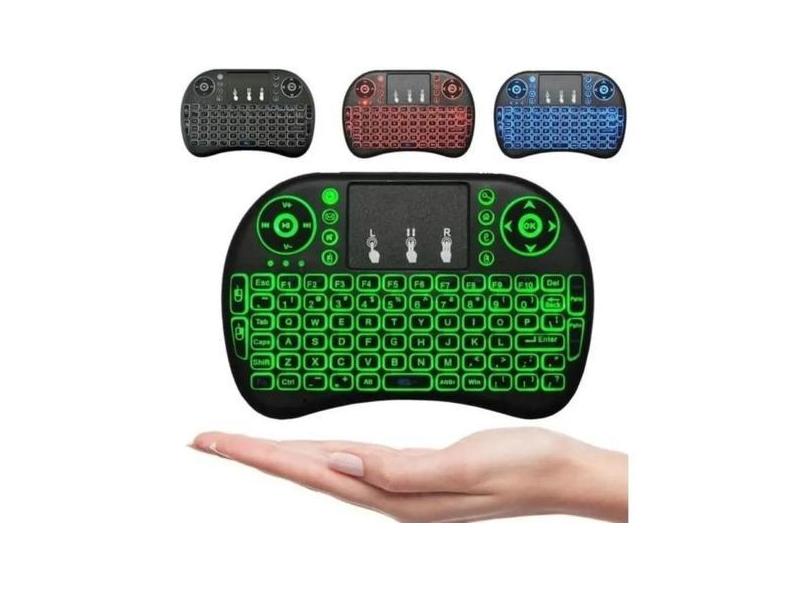 Teclado Mini Touchpad Wireless Usb Smart Tv Luminoso Led - Minitech