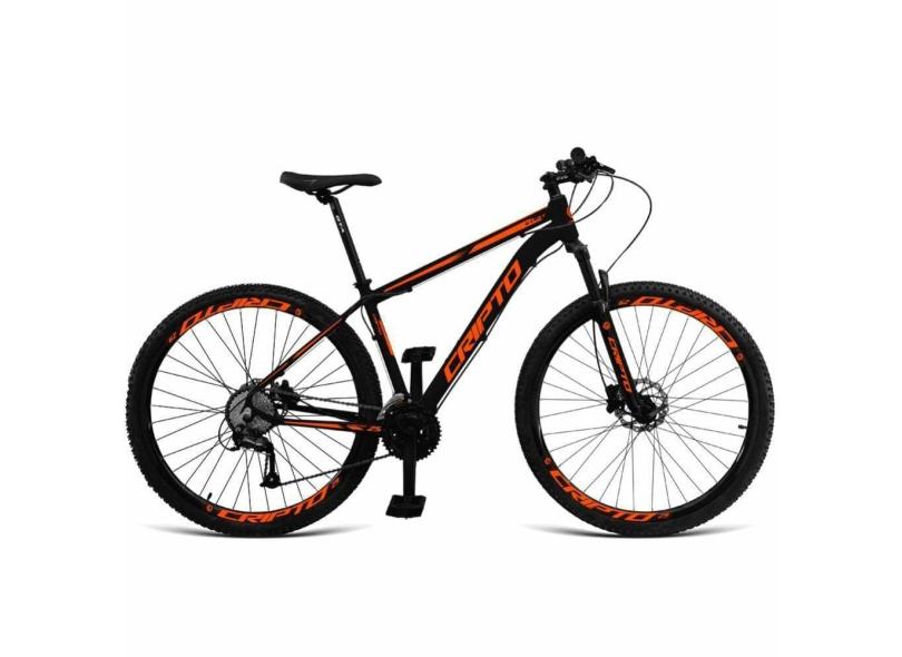 Bicicleta Aro 29 Cripto 24 Marchas Shimano E Freios A Disco - Preto-laranja - 15&quot; Preto-laranja