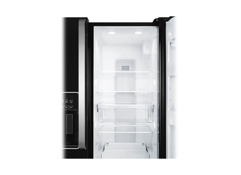 Geladeira Brastemp All Black Side by Side 540 Litros Dispenser de Água Externo Inox BRS70HE