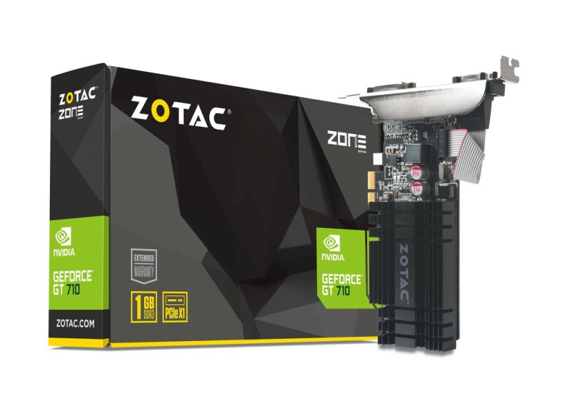 Placa de Video NVIDIA GeForce GT 710 1 GB DDR3 64 Bits ZT-71304-20L