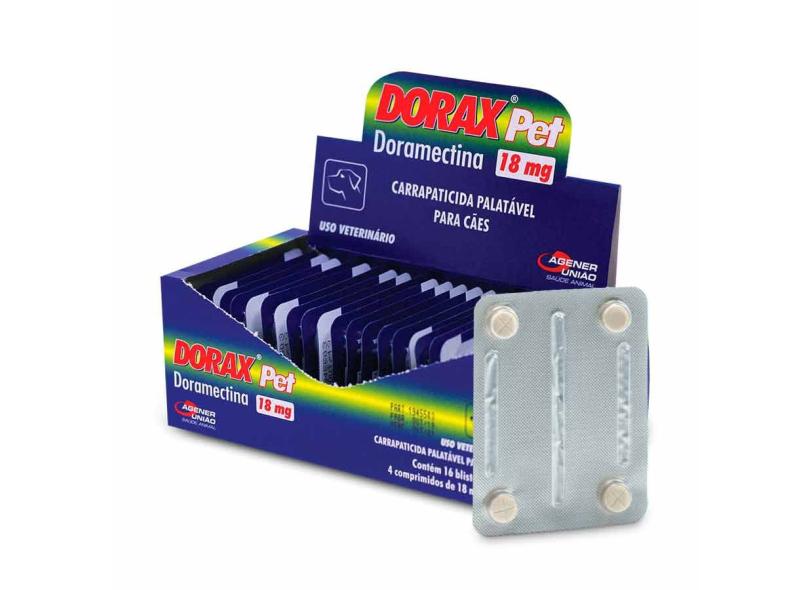 Dorax Pet Doramectina 1 Blister com 4 Comprimidos para Cães - 18mg com ...
