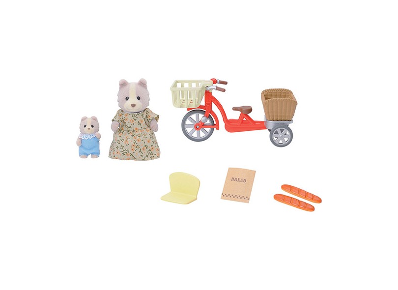 Boneca Sylvanian Families Mamãe Urso com Bicicleta Epoch