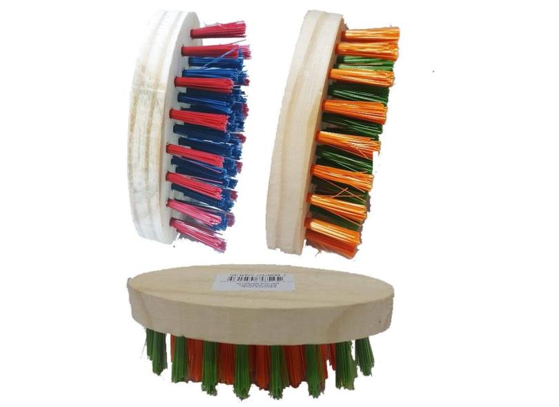 Kit 3 Unidades ESCOVA Lavandeira OVAL Madeira Limpeza Geral Multiuso Tanque Para Esfregar Lavar Roupas Sapatos Tênis