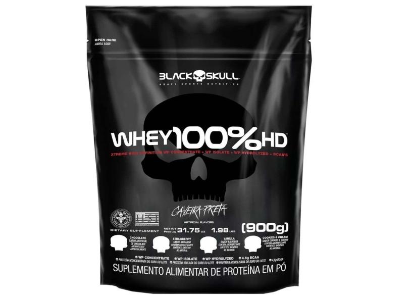 Whey 100% Hd Refil 900g Black Skull-Unissex