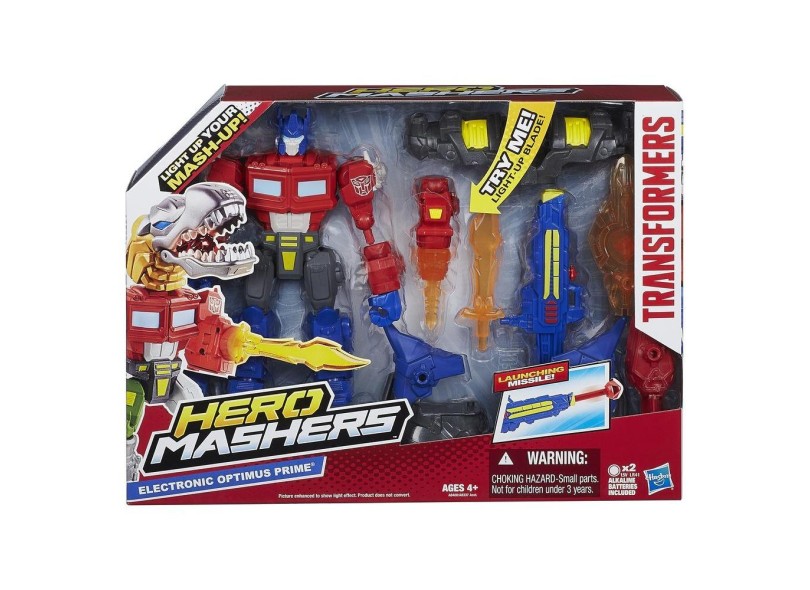 Boneco Transformers Optimus Prime Hero Mashers Eletrônico A8408 - Hasbro