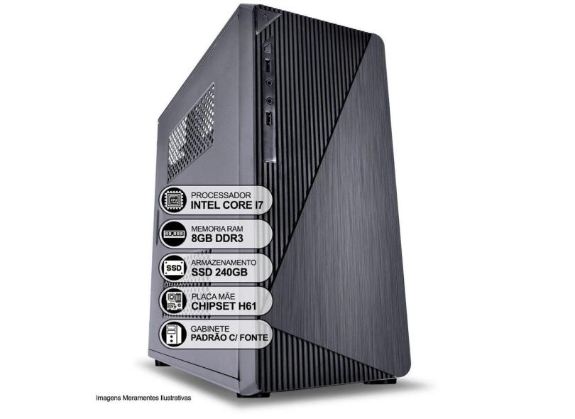 Computador Desktop, Intel Core I7 3º Geração, 8GB ram, ssd 240GB, hdmi