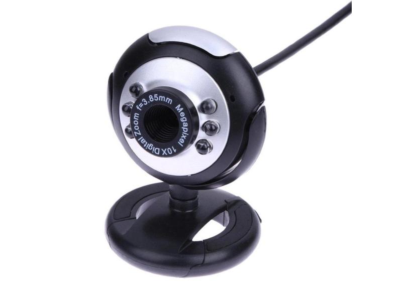WebCam para pc V4 HD USB com Microfone Preto/Prata