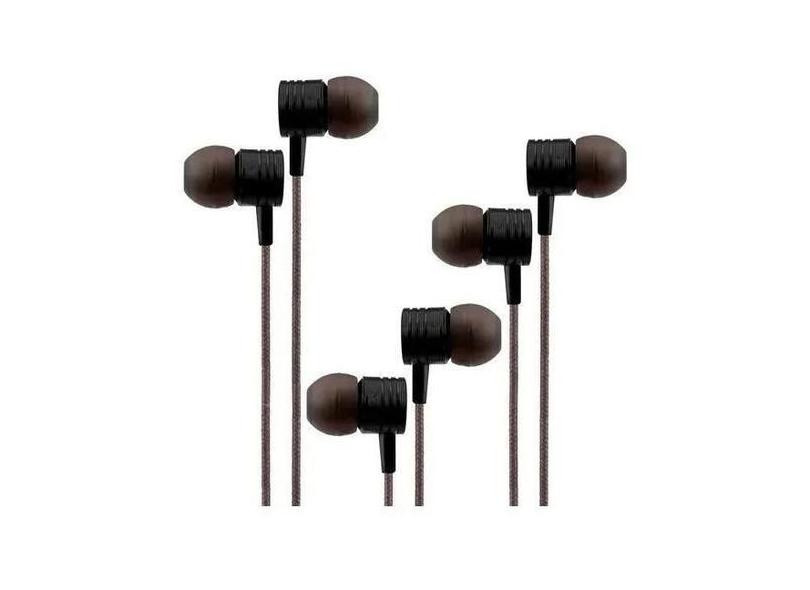 Kit Com 3 Fones De Ouvido Easy Mobile Sharp Bass Max Preto - Efficient